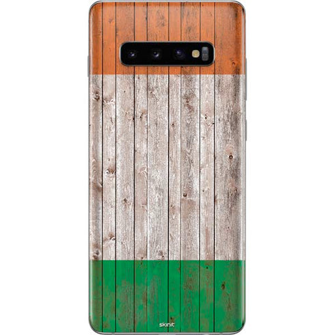 Ireland Flag Dark Wood Galaxy S10 Plus Skin