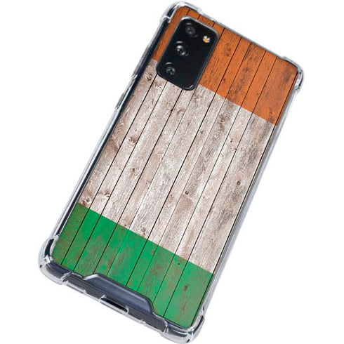 Ireland Flag Dark Wood Galaxy S20 FE Clear Case