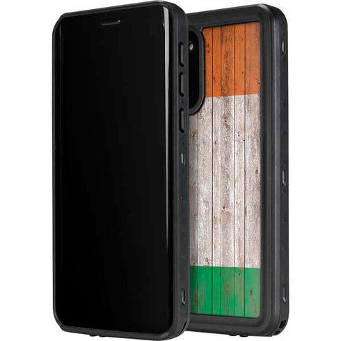 Ireland Flag Dark Wood Galaxy S20 Plus Waterproof Case