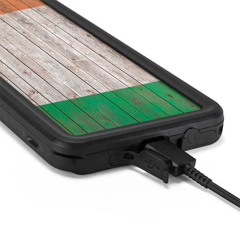 Ireland Flag Dark Wood Galaxy S20 Plus Waterproof Case