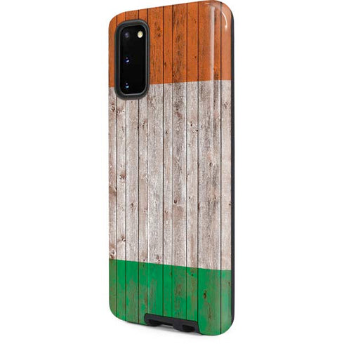 Ireland Flag Dark Wood Galaxy S20 Pro Case
