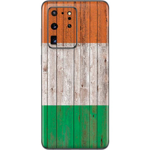 Ireland Flag Dark Wood Galaxy S20 Ultra 5G Skin