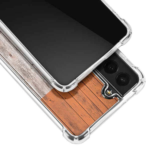 Ireland Flag Dark Wood Galaxy S21 5G Clear Case