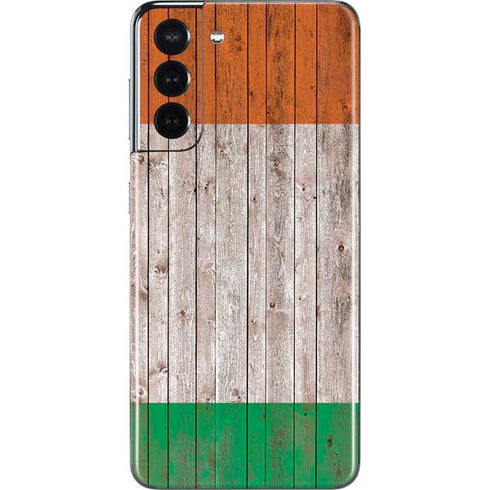 Ireland Flag Dark Wood Galaxy S21 5G Skin