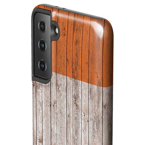 Ireland Flag Dark Wood Galaxy S21 FE Pro Case