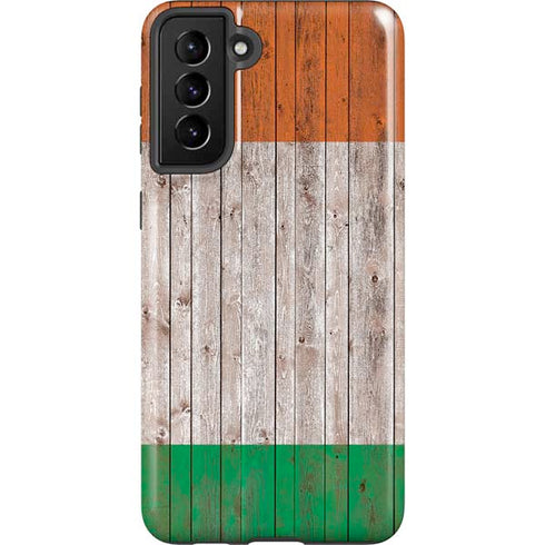 Ireland Flag Dark Wood Galaxy S21 Plus 5G Pro Case