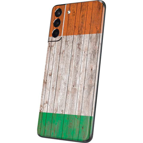 Ireland Flag Dark Wood Galaxy S21 Plus 5G Skin
