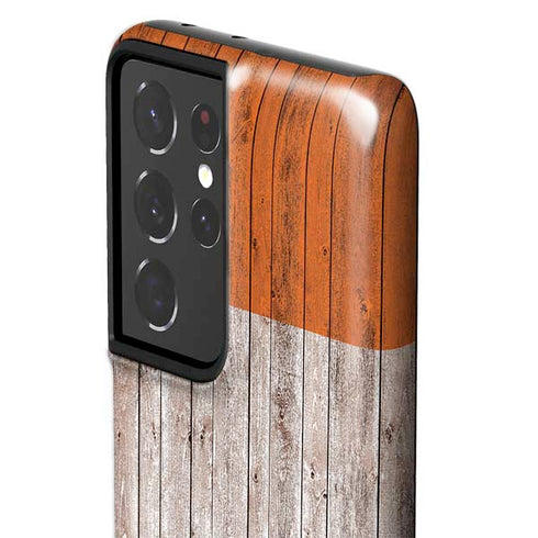Ireland Flag Dark Wood Galaxy S21 Ultra 5G Pro Case