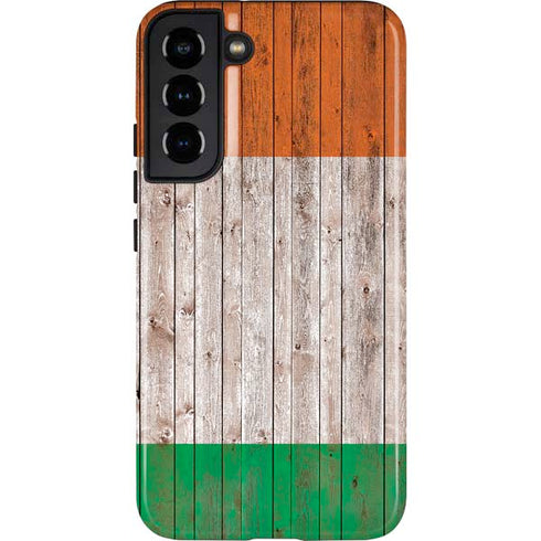 Ireland Flag Dark Wood Galaxy S22 Plus Pro Case