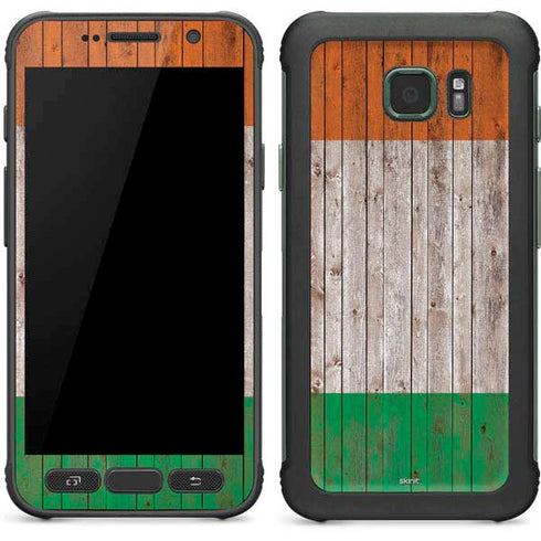 Ireland Flag Dark Wood Galaxy S7 Active Skin