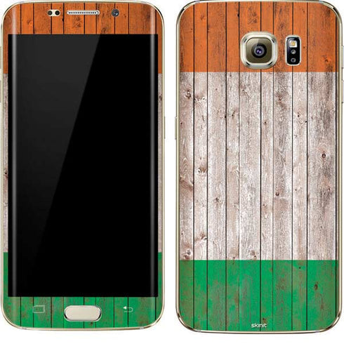 Ireland Flag Dark Wood Galaxy S7 Edge Skin