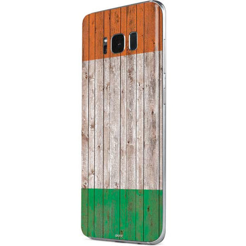 Ireland Flag Dark Wood Galaxy S8 Skin