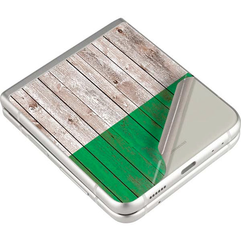 Ireland Flag Dark Wood Galaxy Z Flip3 5G Skin
