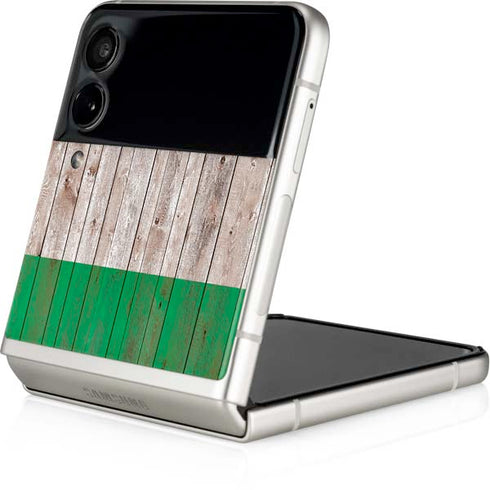 Ireland Flag Dark Wood Galaxy Z Flip3 5G Skin
