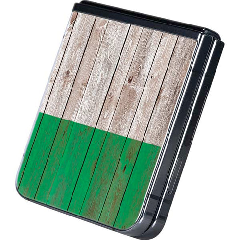 Ireland Flag Dark Wood Galaxy Z Flip5 5G Skin