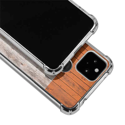 Ireland Flag Dark Wood Google Pixel 5a 5G Clear Case