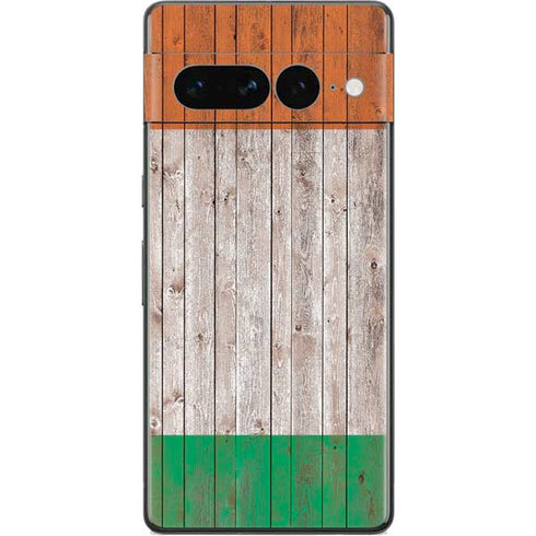 Ireland Flag Dark Wood Google Pixel 7 Pro Skin