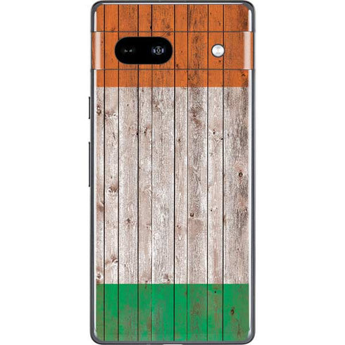 Ireland Flag Dark Wood Google Pixel 7a Skin