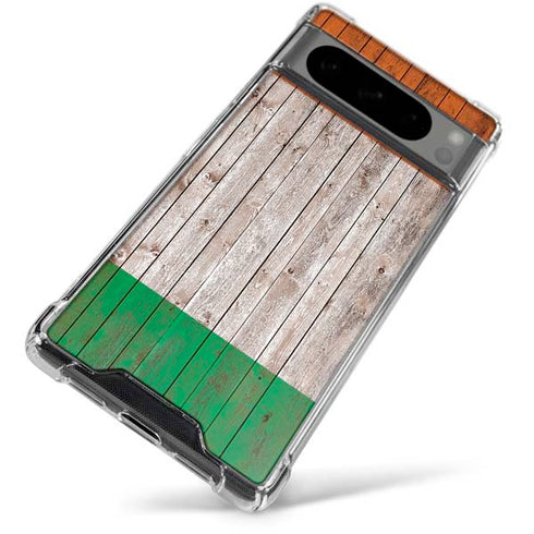 Ireland Flag Dark Wood Google Pixel 8 Pro Clear Case