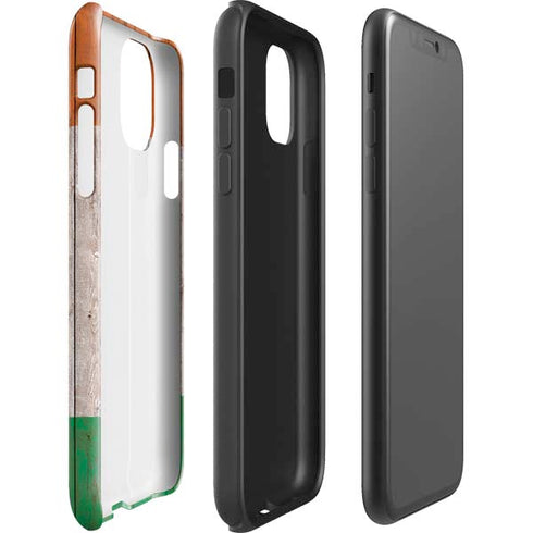 Ireland Flag Dark Wood iPhone 11 Impact Case