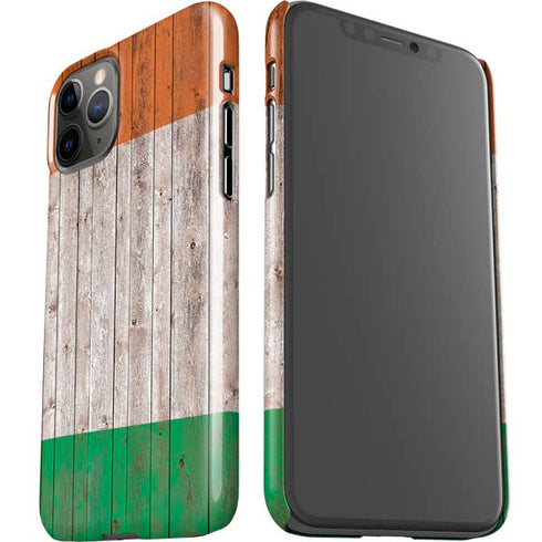 Ireland Flag Dark Wood iPhone 11 Pro Lite Case
