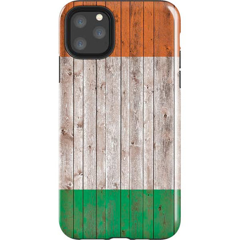 Ireland Flag Dark Wood iPhone 11 Pro Max Impact Case