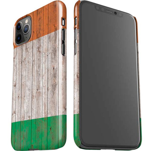 Ireland Flag Dark Wood iPhone 11 Pro Max Lite Case