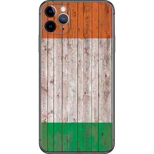 Ireland Flag Dark Wood iPhone 11 Pro Max Skin