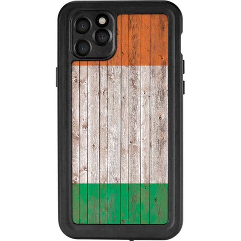 Ireland Flag Dark Wood iPhone 11 Pro Max Waterproof Case
