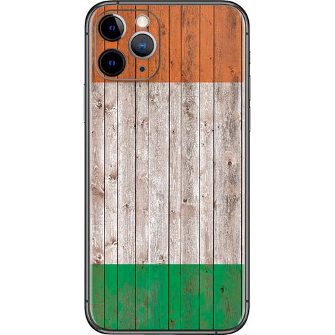 Ireland Flag Dark Wood iPhone 11 Pro Skin