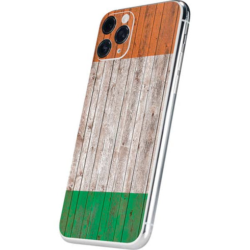 Ireland Flag Dark Wood iPhone 11 Pro Skin
