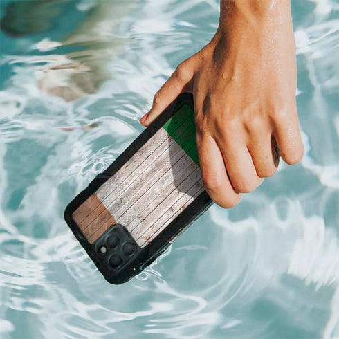 Ireland Flag Dark Wood iPhone 11 Pro Waterproof Case