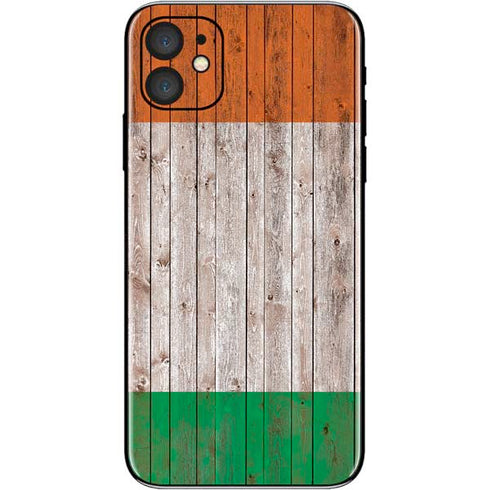 Ireland Flag Dark Wood iPhone 11 Skin