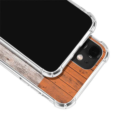Ireland Flag Dark Wood iPhone 12 Clear Case
