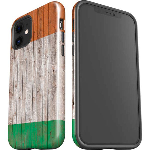 Ireland Flag Dark Wood iPhone 12 Mini Impact Case