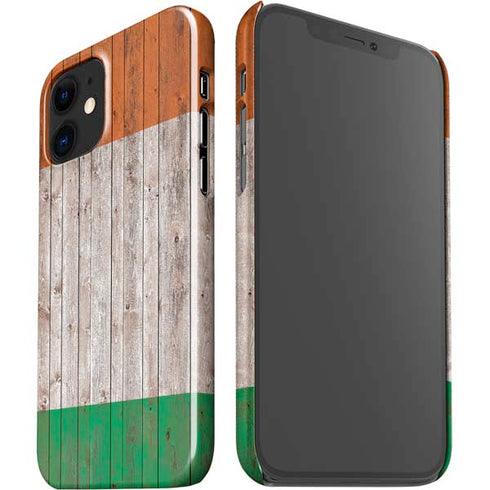 Ireland Flag Dark Wood iPhone 12 Mini Lite Case