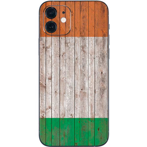 Ireland Flag Dark Wood iPhone 12 Mini Skin