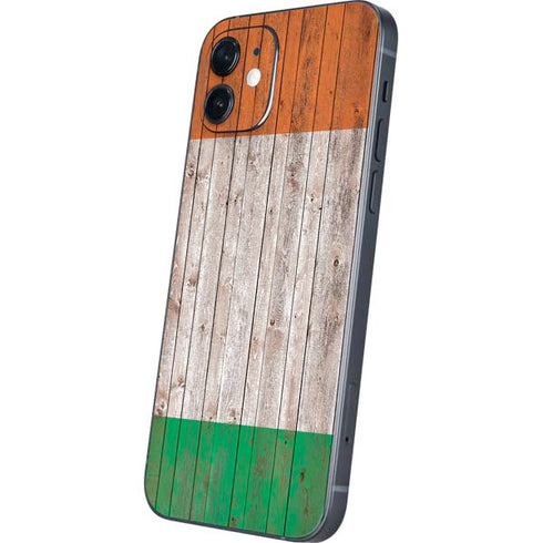 Ireland Flag Dark Wood iPhone 12 Mini Skin