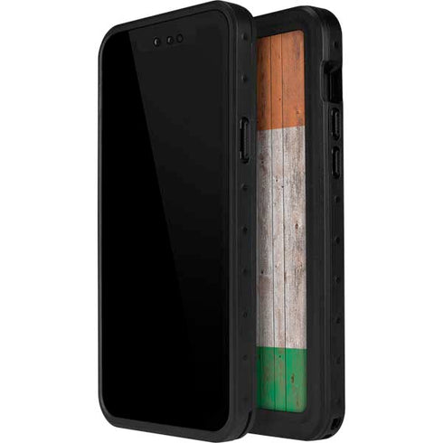 Ireland Flag Dark Wood iPhone 12 Mini Waterproof Case