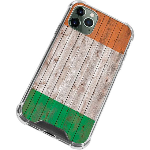 Ireland Flag Dark Wood iPhone 12 Pro Max Clear Case