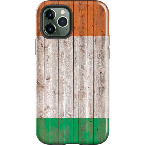 Ireland Flag Dark Wood iPhone 12 Pro Max Impact Case