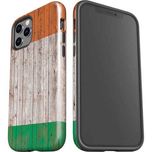 Ireland Flag Dark Wood iPhone 12 Pro Max Impact Case
