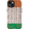 Ireland Flag Dark Wood iPhone 15 Plus Impact Case