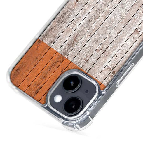 Ireland Flag Dark Wood iPhone 15 Plus MagSafe Case