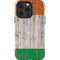 Ireland Flag Dark Wood iPhone 14 Pro Impact Case