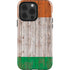 Ireland Flag Dark Wood iPhone 14 Pro Impact Case