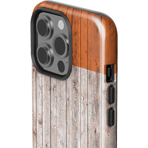 Ireland Flag Dark Wood iPhone 14 Pro Impact Case