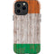 Ireland Flag Dark Wood iPhone 14 Pro Max Impact Case