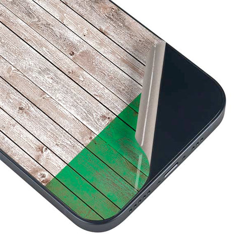 Ireland Flag Dark Wood iPhone 14 Skin