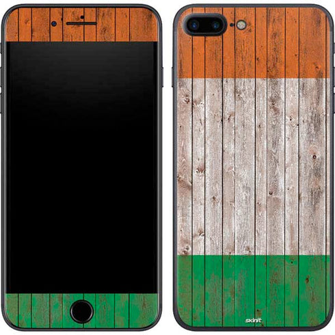 Ireland Flag Dark Wood iPhone 7 Plus Skin